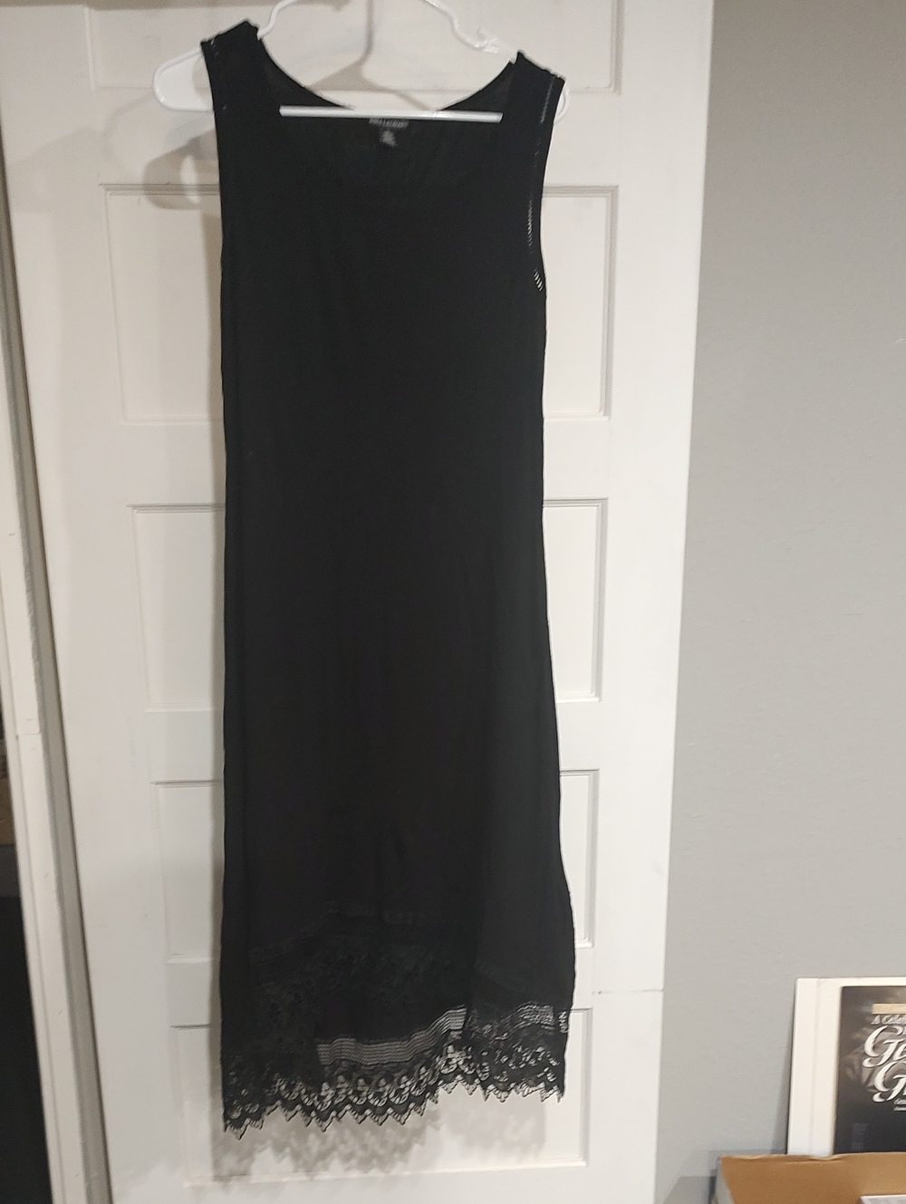 Black Tank Dress With Lace Hem
